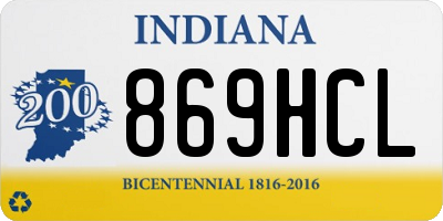 IN license plate 869HCL