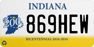 IN license plate 869HEW