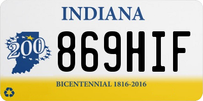 IN license plate 869HIF