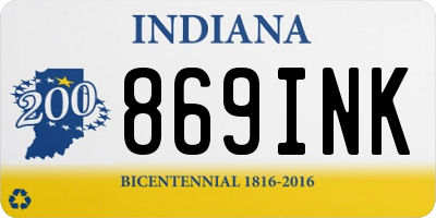 IN license plate 869INK