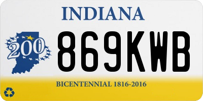 IN license plate 869KWB