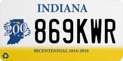 IN license plate 869KWR