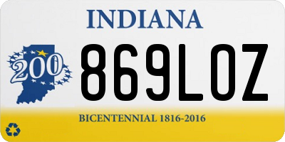 IN license plate 869LOZ