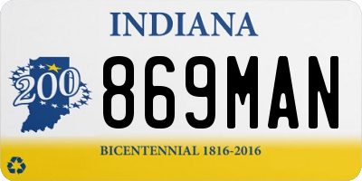 IN license plate 869MAN