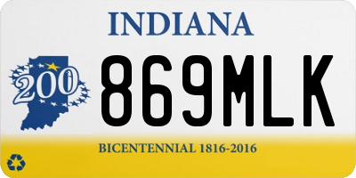 IN license plate 869MLK