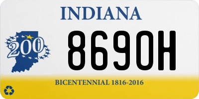 IN license plate 869OH