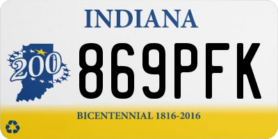 IN license plate 869PFK