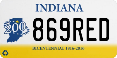 IN license plate 869RED