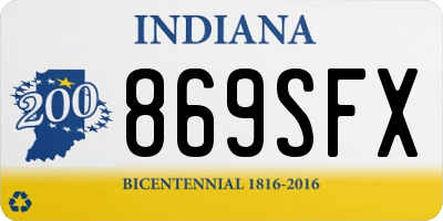 IN license plate 869SFX