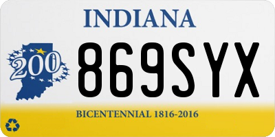 IN license plate 869SYX