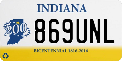 IN license plate 869UNL