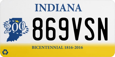 IN license plate 869VSN