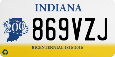 IN license plate 869VZJ