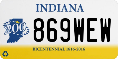 IN license plate 869WEW