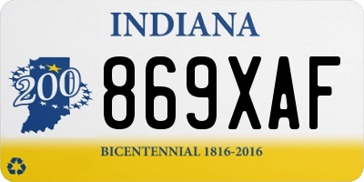 IN license plate 869XAF