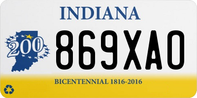IN license plate 869XAO