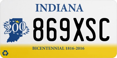 IN license plate 869XSC