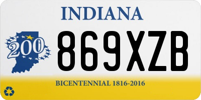 IN license plate 869XZB