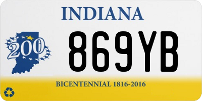 IN license plate 869YB