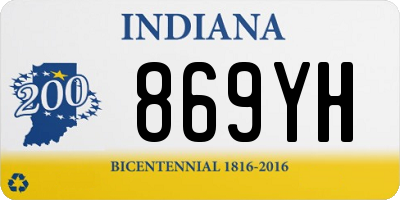 IN license plate 869YH