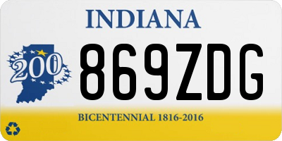 IN license plate 869ZDG
