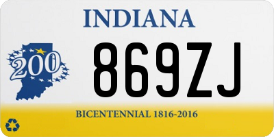IN license plate 869ZJ