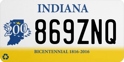 IN license plate 869ZNQ