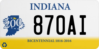 IN license plate 870AI