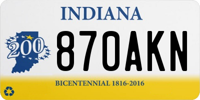 IN license plate 870AKN