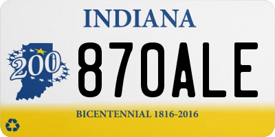IN license plate 870ALE