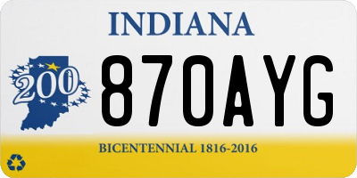 IN license plate 870AYG