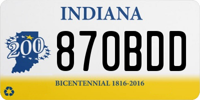 IN license plate 870BDD