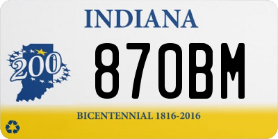 IN license plate 870BM