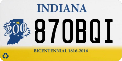 IN license plate 870BQI