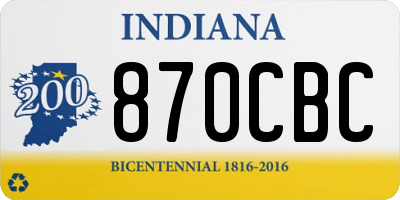 IN license plate 870CBC