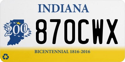 IN license plate 870CWX