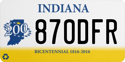 IN license plate 870DFR