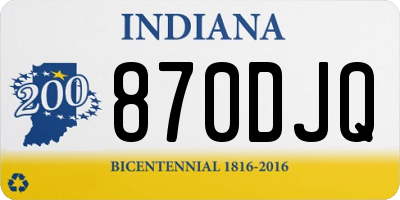 IN license plate 870DJQ