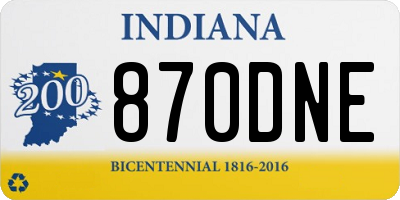 IN license plate 870DNE