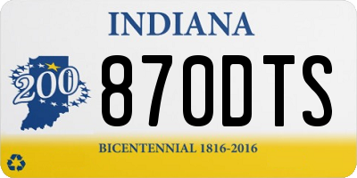 IN license plate 870DTS