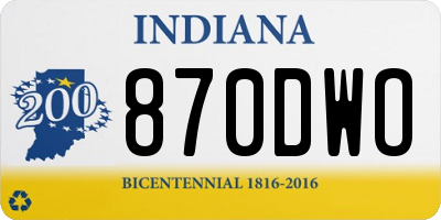IN license plate 870DWO