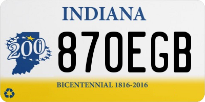 IN license plate 870EGB