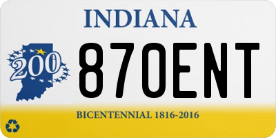 IN license plate 870ENT