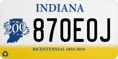 IN license plate 870EOJ