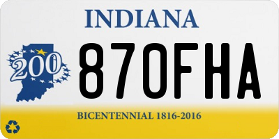 IN license plate 870FHA