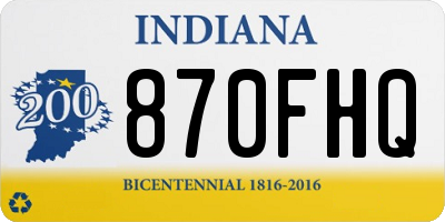 IN license plate 870FHQ