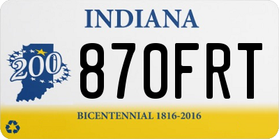 IN license plate 870FRT