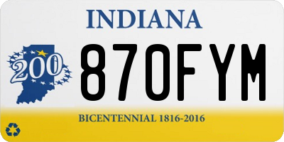 IN license plate 870FYM