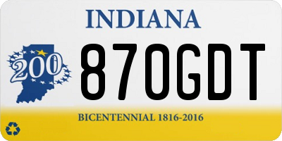 IN license plate 870GDT