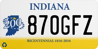 IN license plate 870GFZ